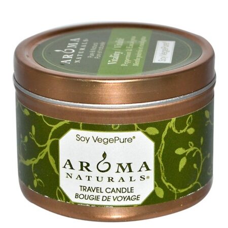 Aroma Naturals, Soy VegePure, Vitalidade, Vela para Viagens, Hortelã e Eucalipto, 2,8 oz (79,38 g)