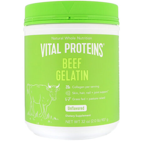 Vital Proteins, Gelatina de Carne, Sem Sabor, 907 g (2 lbs)