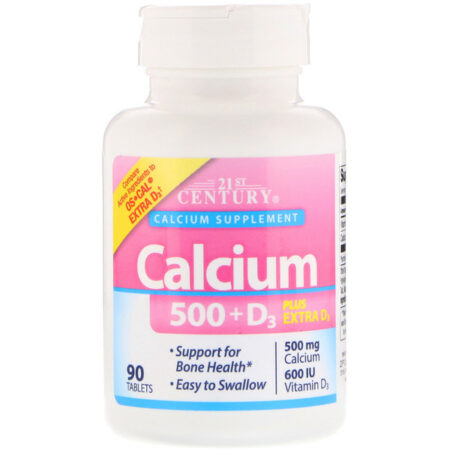 21st Century, Calcium 500 + D3 Plus Extra D3, 90 Tablets