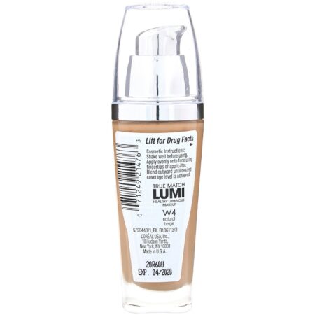 L'Oreal, Maquiagem True Match Healthy Luminous, FPS 20, Natural Beige W4, 30 ml - Image 2