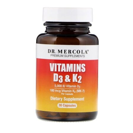 Dr. Mercola, Vitaminas D3 e K2, 30 cápsulas