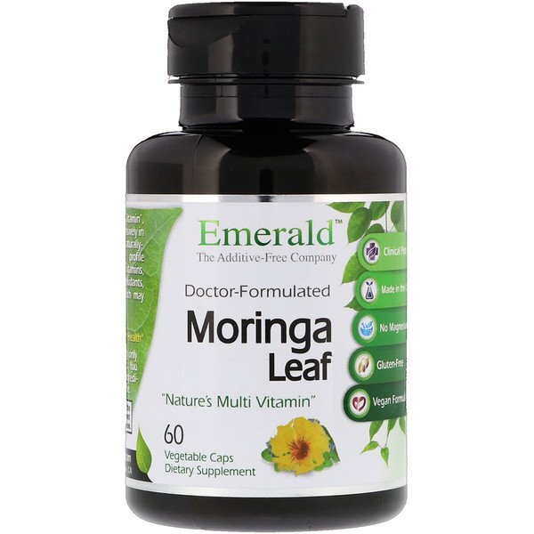 Emerald Laboratories, Folha de Moringa, 60 Cápsulas Vegetais