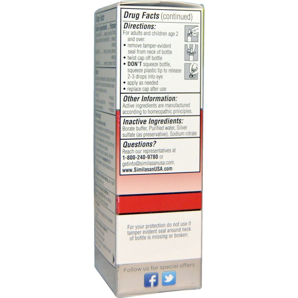Similasan, Alíveio da Vermelhidão e Coceira nos Olhos, 0,33 fl oz (10 ml) - Imagem 3