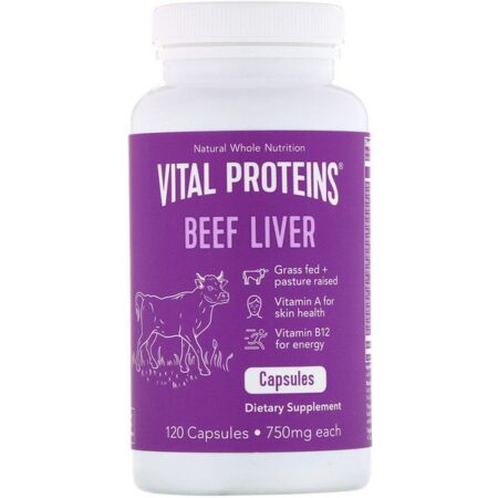 Vital Proteins, Fígado Bovino, 750 mg, 120 Cápsulas