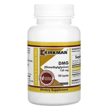 Kirkman Labs, DMG (Dimetilglicina), 125 mg, 100 Cápsulas