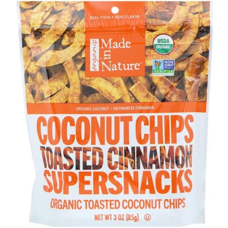 Made in Nature, Chips de Coco Orgânico, Superlanches com Canela Torrada, 85 g (3 oz)