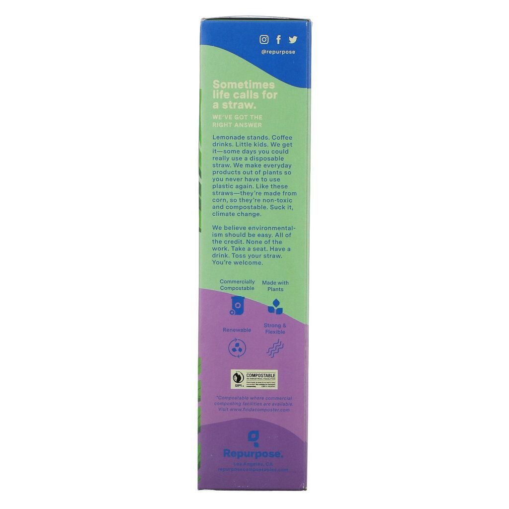 Repurpose, Flexible, Compostable Straws, 50 Count - Imagem 2