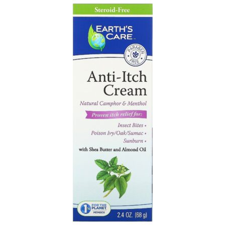 Earth's Care, Anti-Itch Cream, Shea Butter and Almond Oil, 2.4 oz, (68 g) - Image 2