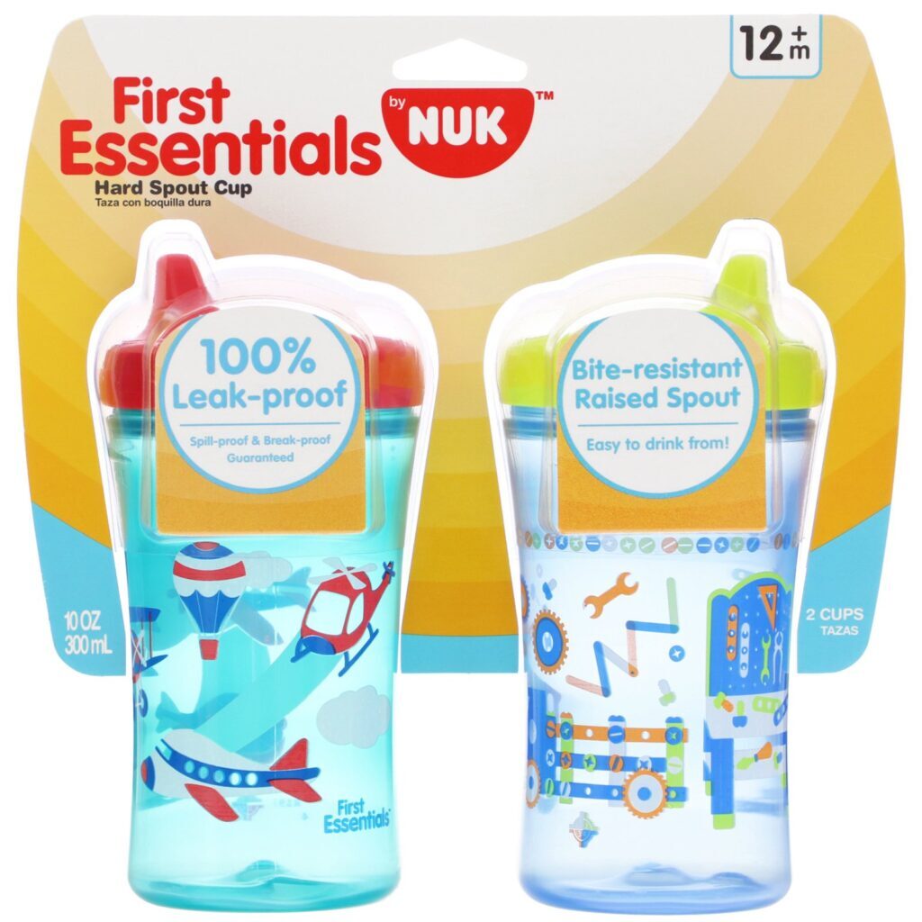 NUK, First Essentials, Hard Spout Cup, 12+ Months, 2 Cups, 10 oz (300 ml) Each - Imagem 2