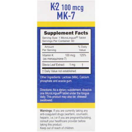 Superior Source, Vitamina K-2, 100 mcg, 60 comprimidos microlinguais solúveis instantâneos - Image 2