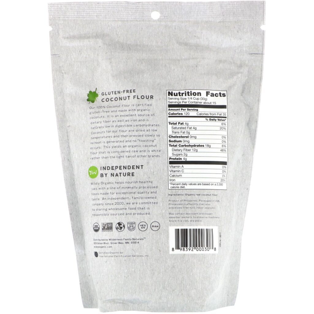 Wildly Organic, Coconut Flour, Gluten-Free, 16 oz (454 g) - Imagem 2