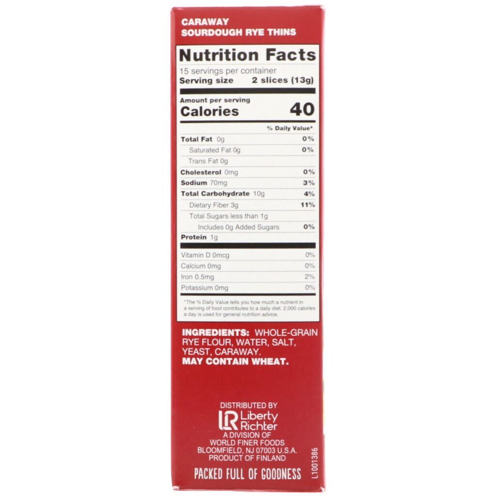 Finn Crisp, Caraway Sourdough Rye Thins, 7 oz (200 g) - Imagem 2