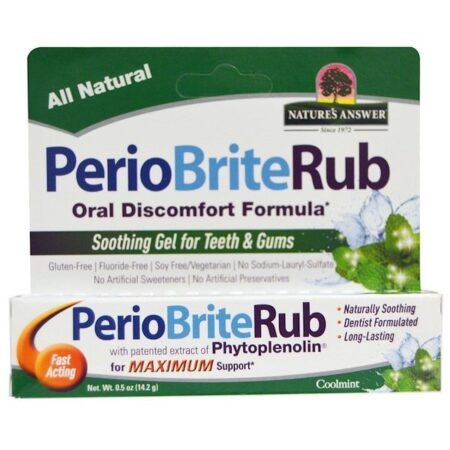 Nature's Answer, PerioBriteRub, Gel Relaxante para Dentes e Gengivas, Menta Refrescante, 0,5 oz (14,2 g)