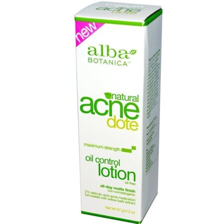 Alba Botanica, Acne Dote, Loção de Controle do Óleo, sem óleo, 2 onças (57 g)