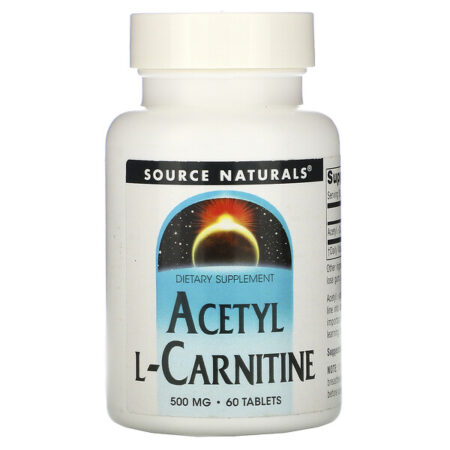 Source Naturals, Acetil L-Carnitina, 500 mg, 60 Tabletes