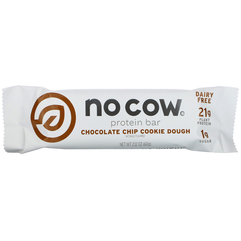No Cow, Protein Bar, Chocolate Chip Cookie Dough, 12 Bars, 2.12 oz (60 g) Each - Imagem 4
