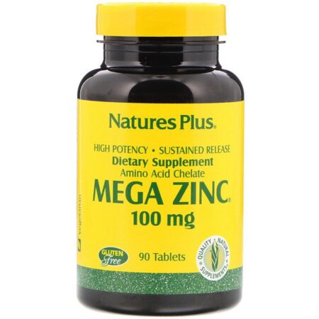 Nature's Plus, Mega Zinco, 100 mg, 90 Comprimidos