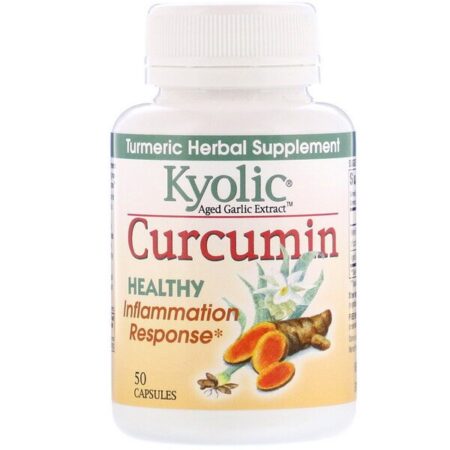 Kyolic, Aged Garlic Extract, Curcumina, 50 Cápsulas