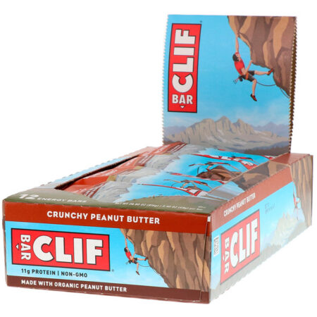 Clif Bar, Barra Energética, Manteiga de Amendoim Crocante, 12 Barras, 68 g (2,40 oz) Cada