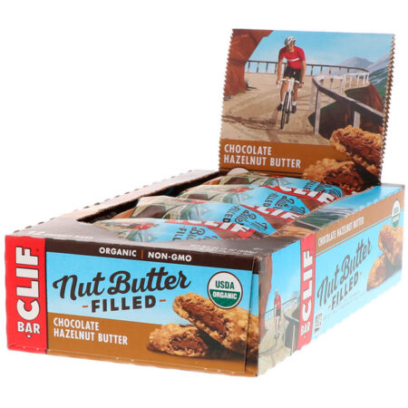 Clif Bar, Organic, Nut Butter Filled Energy Bar, Chocolate Hazelnut Butter, 12 Energy Bars, 1.76 oz (50 g) Each