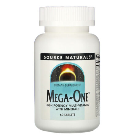 Source Naturals, Mega-One, Multivitamínico com Minerais de Alta Potência, 60 tabletes