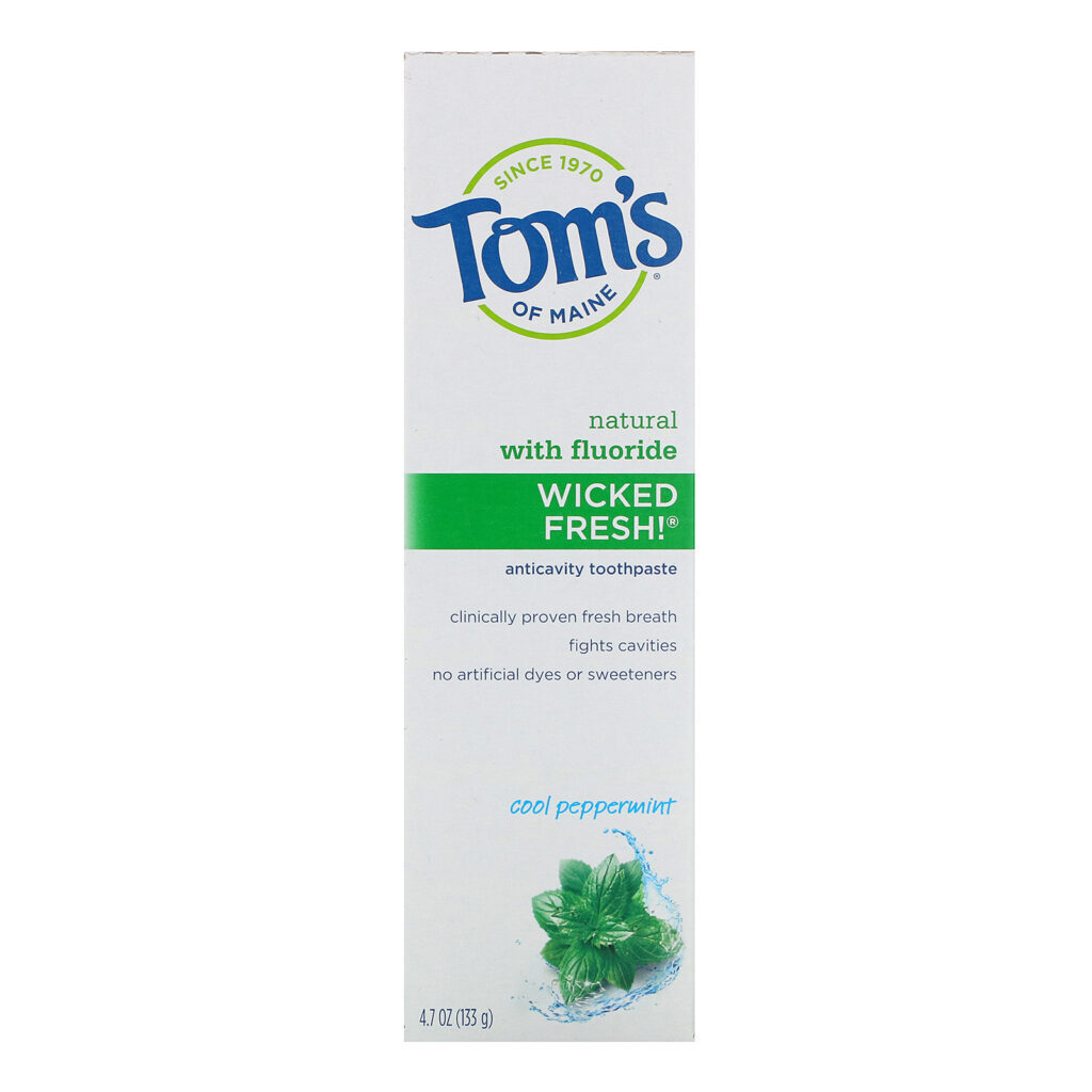 Tom's of Maine, Natural Anticavity, Wicked Fresh! with Fluoride Toothpaste, Cool Peppermint, 4.7 oz (133 g) - Imagem 2