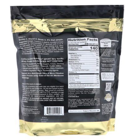 California Gold Nutrition, Isolado Proteico de Soro com Sabor Concentrado de Baunilha, 2270 g (5 lbs) - Image 2