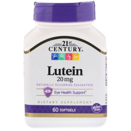 21st Century, Luteína, 20 mg, 60 Cápsulas Gelatinosas