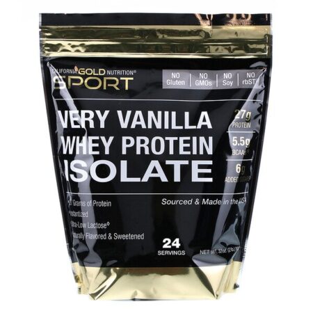 California Gold Nutrition, Isolado de Proteína Whey com Sabor Concentrado Baunilha, 908 g (2 lbs)