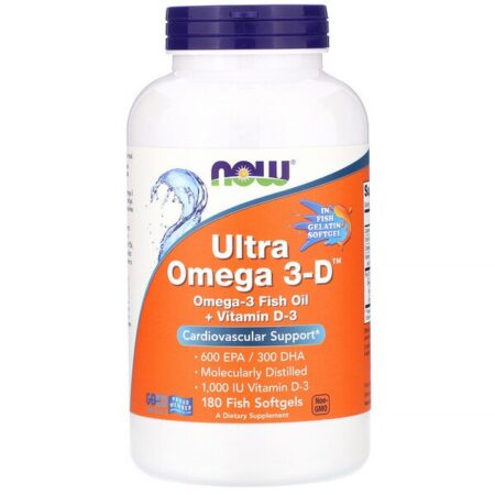 Now Foods, Ultra Ômega 3-D, 600 EPA/300 DHA, 180 Softgels