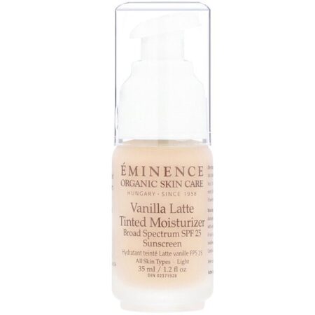 Eminence Organics, Vanilla Latte Tinted Moisturizer, SPF 25, Light, 1.2 fl oz (35 ml)