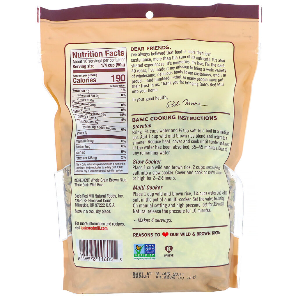 Bob's Red Mill, Arroz Integral e Selvagem, 794 g (28 oz) - Imagem 2