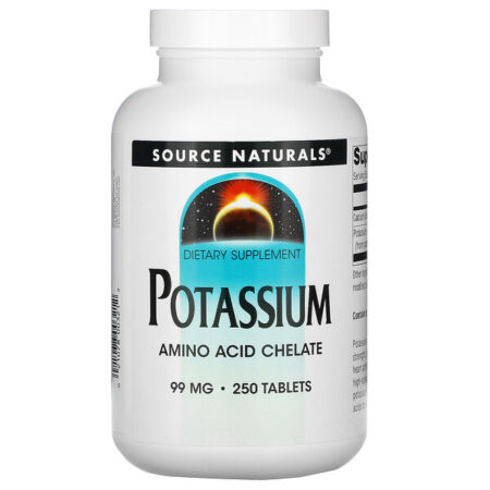 Source Naturals, Potássio, 99 mg, 250 tabletes