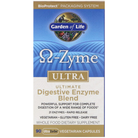 Garden of Life, O-Zyme Ultra, Composto Definitivo de Enzimas Digestivas, 90 Comprimidos Vegetarianos