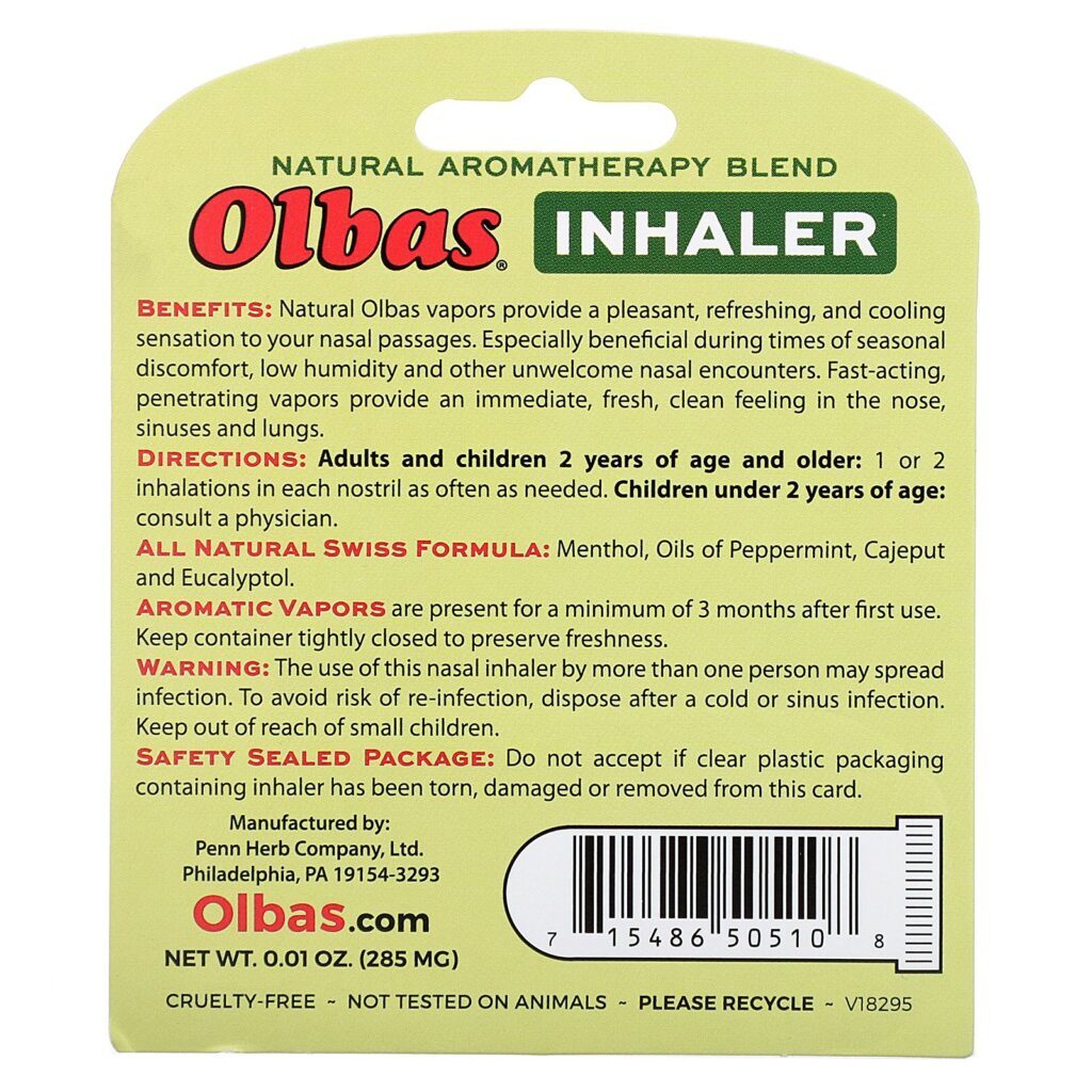 Olbas Therapeutic, Inalador, 285 mg - Imagem 3