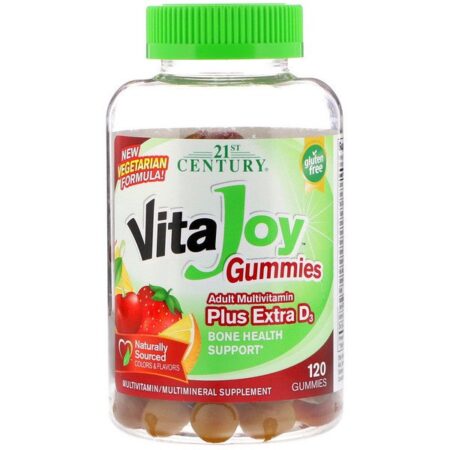 21st Century, Balas de Gelatina Vitajoy, Polivitamínico para Adultos com Vitamina D3 Extra, 120 Balas de Gelatina