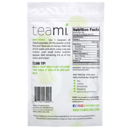 Teami, Organic, Matcha Powder, 4 oz (113 g) - Image 2