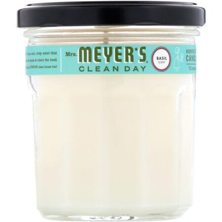 Mrs. Meyers Clean Day, Vela Aromática de Soja, Aroma de Manjericão, 7,2 oz