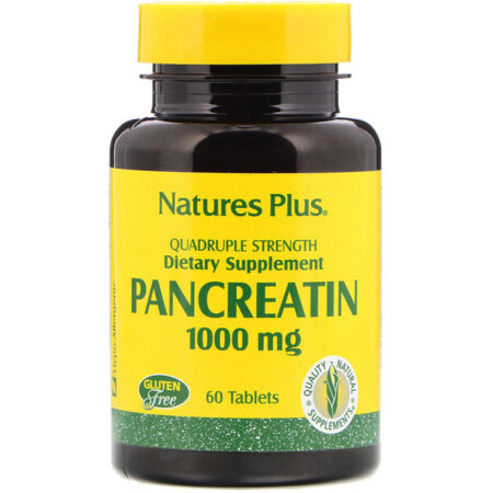 Nature's Plus, Pancreatina, 1000 mg, 60 comprimidos