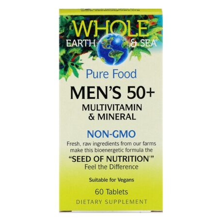 Natural Factors, Terra e Mar Integrais, Multivitamínico e Multimineral Para Homens com 50 Anos ou Mais, 60 Comprimidos