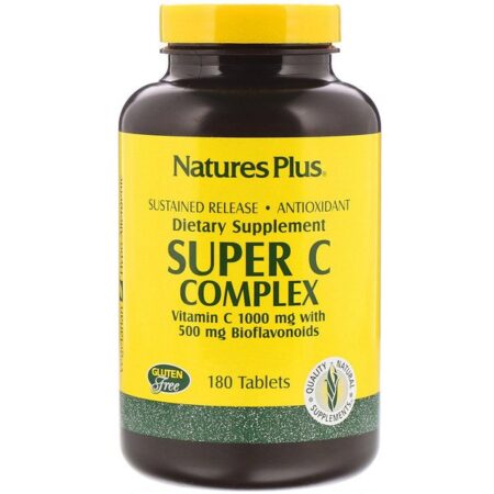 Nature's Plus, Complexo Super C, Vitamina C 1000 mg com 500 mg de Bioflavonóides, 180 Comprimidos