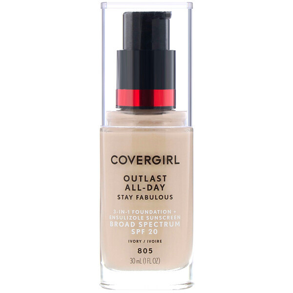 Covergirl, Outlast All-Day Stay Fabulous, Base 3 em 1, 805 Marfim, 30 ml