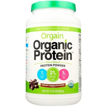 Orgain, Proteína orgânica em pó, à base de plantas, Fudge de chocolate cremoso, 2,03 lbs (920 g)