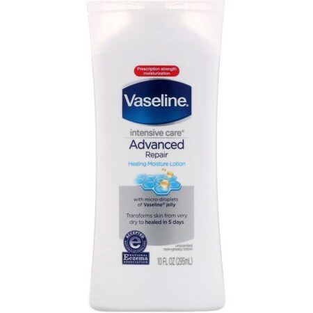 Vaseline, Cuidado Intensivo, Loção não Oleosa de Reparação Avançada, Sem Fragrância, 295 ml