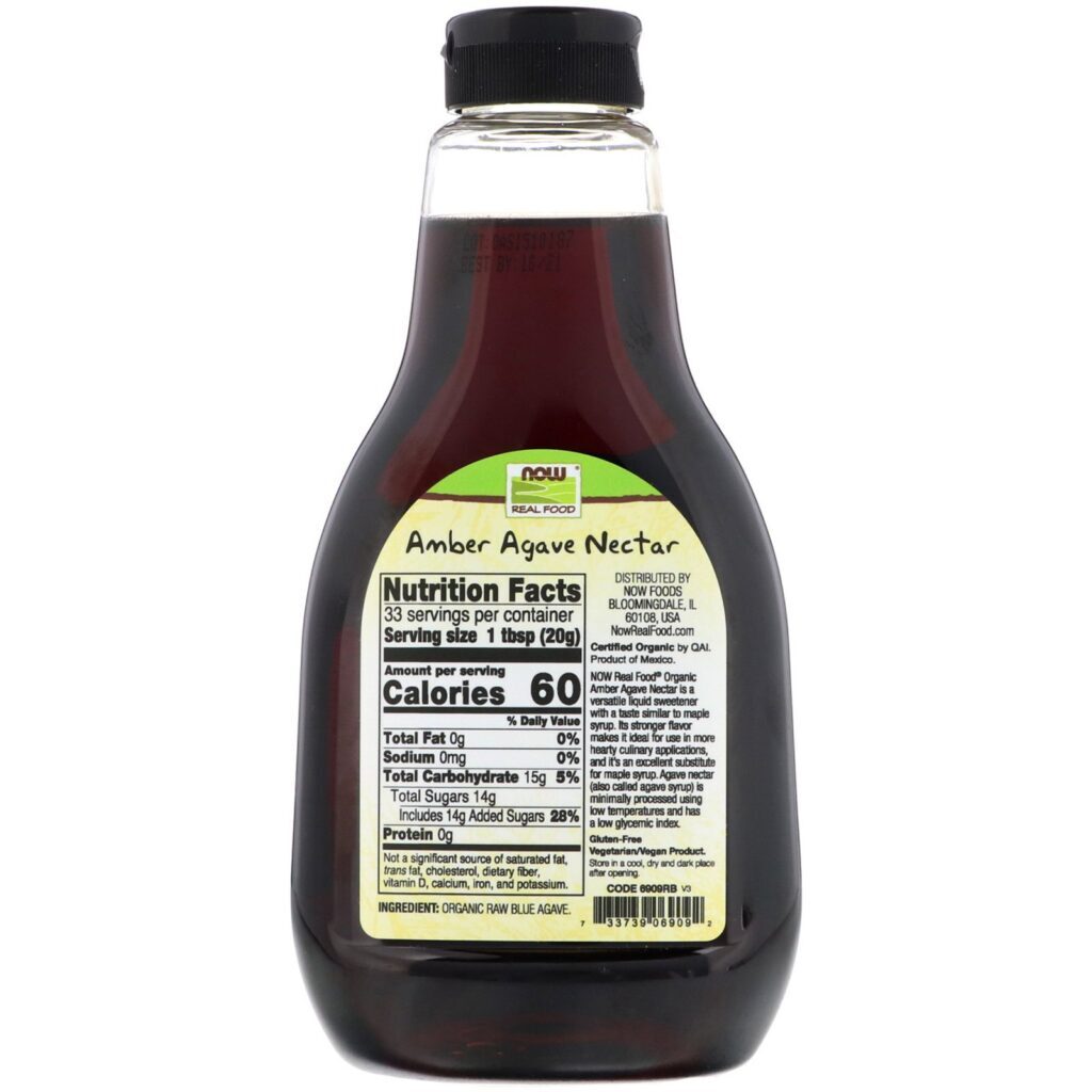 Now Foods, Orgânico, Comida de Verdade, Néctar de Agave, Âmbar, 23,28 oz (660 g) - Imagem 2