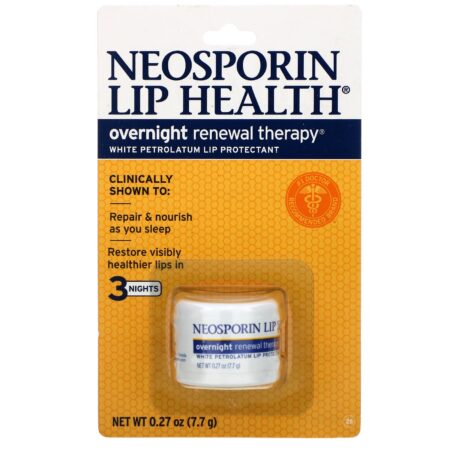 Neosporin, Terapia de Renovação Noturna, Protetor Labial de Vaselina Branca, 0,27 oz (7,7 g) - Image 2