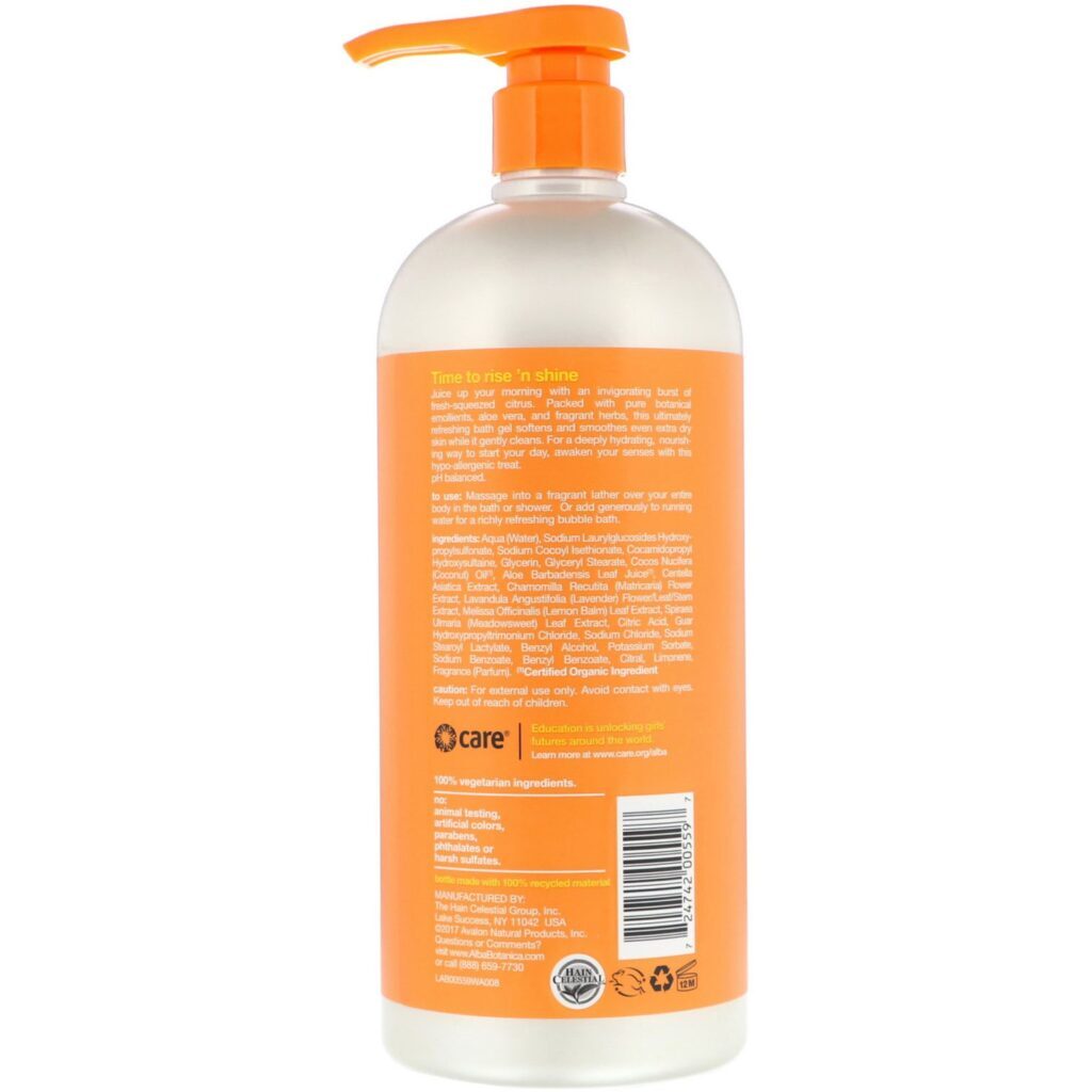 Alba Botanica, Muito Emoliente, Gel de Banho, Citrus Ilha, 946 ml (32 fl oz) - Imagem 2
