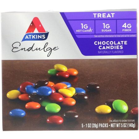 Atkins, Endulge, Confetes de Chocolate, 5 Embalagens, 28 g (1 oz) Cada