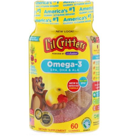 L'il Critters, Ômega-3, sabores de Framboesa-Limonada, 60 Balas de Goma