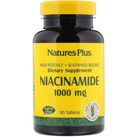 Nature's Plus, Niacinamida, 1000 mg, 90 Comprimidos